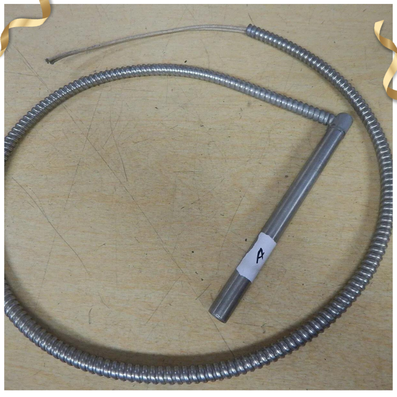 單頭加熱管9.45mm Cartridge Heater Cylindrical 316SUS Single Head Dual Tube 120~135mm